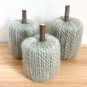 Sage Green Pumpkin Handmade Fall Decor Set of 3